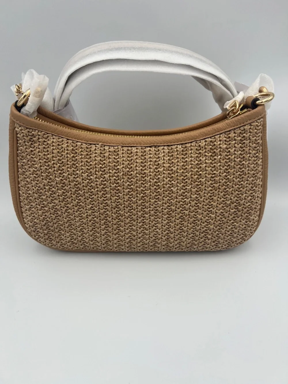 Teri Shoulder Straw Bag With Charm